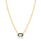 Forest Green Enamel Carabiner Gold Necklace